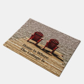 Zuhause ist, wo die Hütte ist Fußmatte (Schrägansicht)