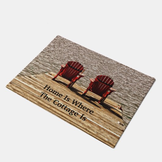 Zuhause ist, wo die Hütte ist Fußmatte (Schrägansicht)