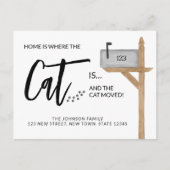 Zuhause ist, wo die Katze ist, dass wir Katzenbewe Ankündigungspostkarte (Vorderseite)