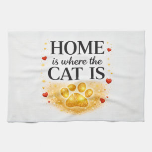 Zuhause ist wo die Katze ist Küchentuch 40X60