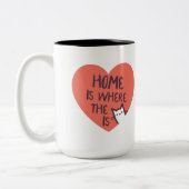 Zuhause ist, wo die Katze ist Zweifarbige Tasse (Links)