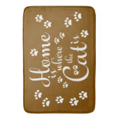 Zuhause ist, wo die Katze kleine Paws ist Badematte (Vorderseite Vertikal)