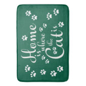 Zuhause ist, wo die Katze kleine Paws ist Badematte (Vorderseite Vertikal)