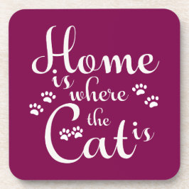 Zuhause ist, wo die Katze kleine Paws ist Getränkeuntersetzer