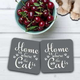 Zuhause ist, wo die Katze kleine Paws ist Getränkeuntersetzer