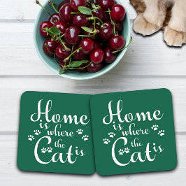 Zuhause ist, wo die Katze kleine Paws ist Getränkeuntersetzer