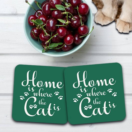 Zuhause ist, wo die Katze kleine Paws ist Getränkeuntersetzer