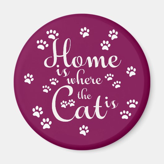 Zuhause ist, wo die Katze kleine Paws ist Magnet (Vorne)
