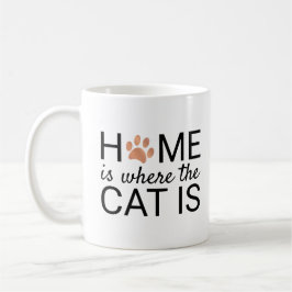 Zuhause ist, wo die Katze Rose Gold Foil Paw Print Kaffeetasse