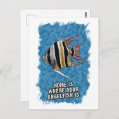 Zuhause ist, wo Ihr Angel Fisch ist Aquarellkunst Postkarte (Vorne/Hinten)