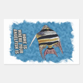 Zuhause ist, wo Ihr Angelfisch ist Aquarium Zitat Rechteckiger Aufkleber (Vorderseite)
