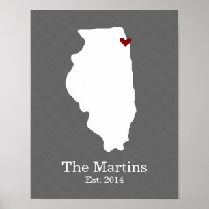 Zuhause ist, wo Ihr Herz ist - Illinois Poster