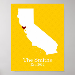 Zuhause ist, wo Ihr Herz ist - Kalifornien Poster