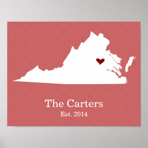 Zuhause ist, wo Ihr Herz ist - Virginia Poster