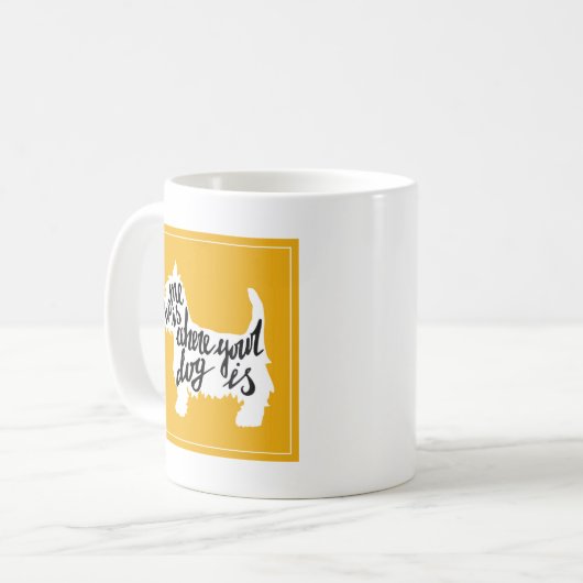 Zuhause ist, wo Ihr Hund ist Kaffeetasse (Vorderseite Links)