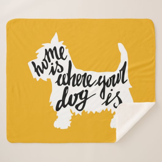 Zuhause ist, wo Ihr Hund ist Sherpadecke (Vorderseite (Horizontal))