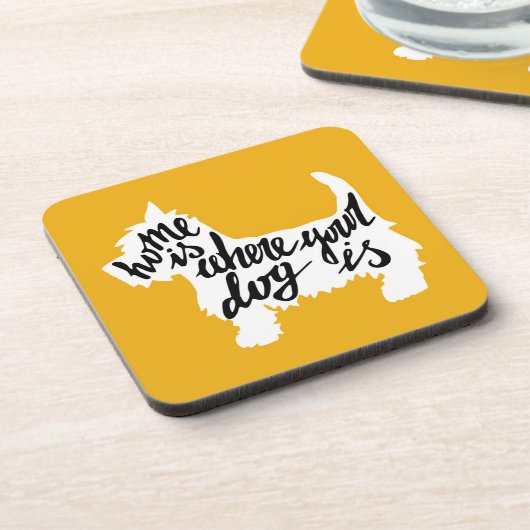 Zuhause ist, wo Ihr Hund ist Untersetzer (Linke Seite)