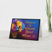 Zuhause ist, wo Ihre Mama ist, farbenfroh Karte (Vorderseite)