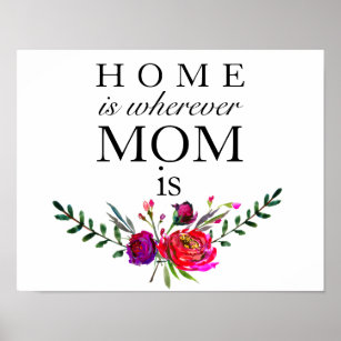 Zuhause ist, wo immer Mama ist - Mütter-Tagesplaka Poster