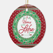 Zuhause ist, wo Lefse gemacht wird! Keramik Ornament (Links)