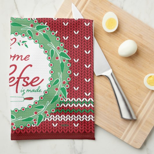 Zuhause ist, wo Lefse hergestellt wird! Geschirrtuch (Viertel Falte)