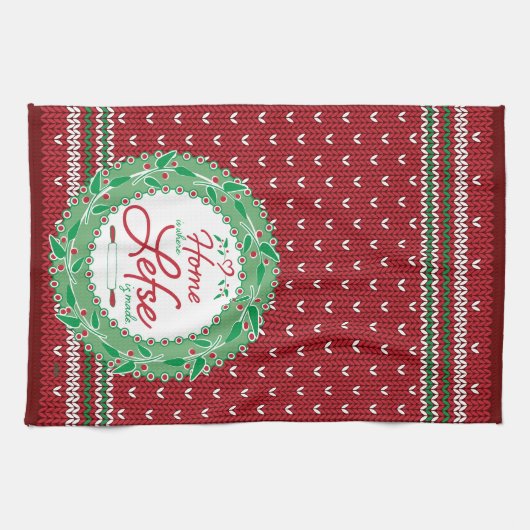 Zuhause ist, wo Lefse hergestellt wird! Geschirrtuch (Horizontal)