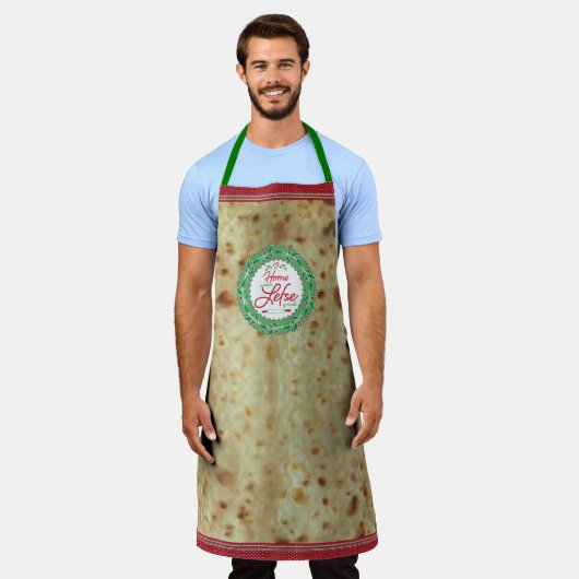 Zuhause ist, wo Lefse hergestellt wird! Hintergrun Schürze (Getragen)