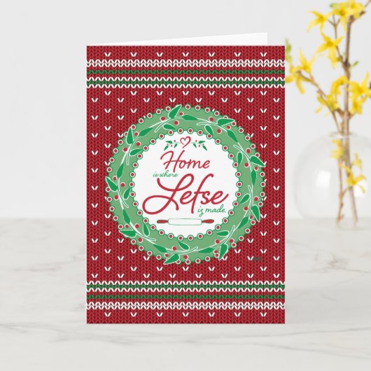 Zuhause ist, wo Lefse hergestellt wird! Karte (Gelbe Blume)