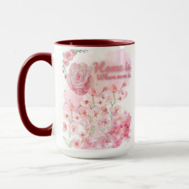 Zuhause ist, wo Mama Tasse ist - rosa Blumendesign