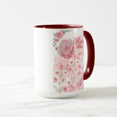 Zuhause ist, wo Mama Tasse ist - rosa Blumendesign (VorderseiteRechts)