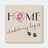 Zuhause ist, wo mein Hund Niedlichen Zitat einfach Magnet (Vorne)