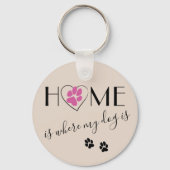 Zuhause ist, wo mein Hund Niedlichen Zitat einfach Schlüsselanhänger (Vorderseite)