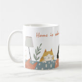 Zuhause ist, wo meine CATS Niedliche Cat-Mama sind Kaffeetasse (Links)