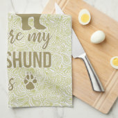 Zuhause ist, wo meine Dackel ist - Dackel Teckel Geschirrtuch (Viertel Falte)