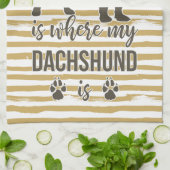 Zuhause ist, wo meine Dackel ist - Dackel Teckel Geschirrtuch (Gefaltet)