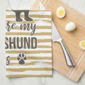 Zuhause ist, wo meine Dackel ist - Dackel Teckel Geschirrtuch (Viertel Falte)