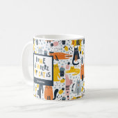 Zuhause ist, wo meine Katze Mit Monogramm ist Name Kaffeetasse (Vorderseite Links)