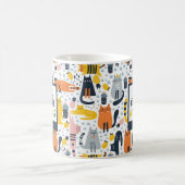 Zuhause ist, wo meine Katze Mit Monogramm ist Name Kaffeetasse (Mittel)