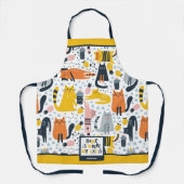 Zuhause ist, wo meine Katze Mit Monogramm ist Name Schürze (Vorderseite)