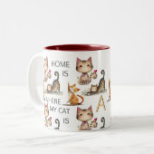 ZUHAUSE IST, WO MEINE KATZE MONOGRAM IST ZWEIFARBIGE TASSE (Vorderseite Links)