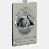 Zuhause ist, wo meine Katze Nickerchen benutzerdef Banner-Ornament Silber (Rechts)