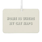 Zuhause ist, wo meine Katze Nickerchen Haustier Fo Autolufterfrischer (Rückseite)