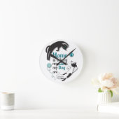 Zuhause ist, wo meine Katze und mein Hund sind Runde Wanduhr (Zuhause)