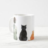 Zuhause ist, wo meine Katzen sind Aquarell Cat Mam Kaffeetasse (Vorderseite Links)