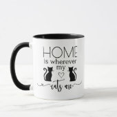 Zuhause ist, wo meine Katzen sind Tasse (Links)