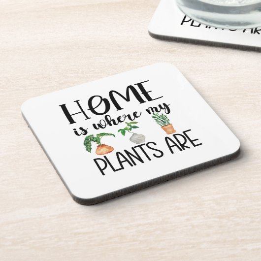 Zuhause ist, wo meine Pflanze Untersetzer Set sind (Linke Seite)