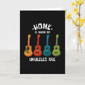 Zuhause ist, wo meine Ukuleles sind Karte (Gelbe Blume)