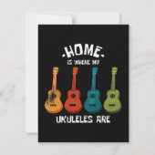 Zuhause ist, wo meine Ukuleles sind Mitteilungskarte (Vorderseite)