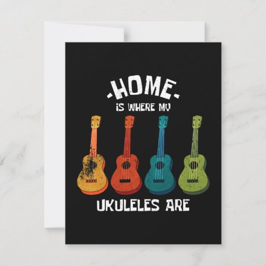 Zuhause ist, wo meine Ukuleles sind Mitteilungskarte (Vorderseite)