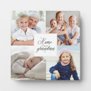 Zuhause ist, wo Oma ist - 4 Foto Collage Plaque Fotoplatte
